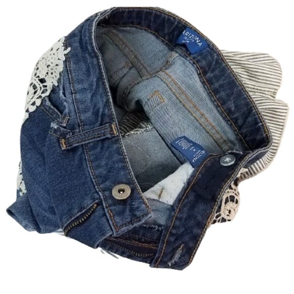 ARIZONA Refashioned Upcycled Distressed Denim Blue Jean Skirt - Girl's 16 - Picture 6 of 6